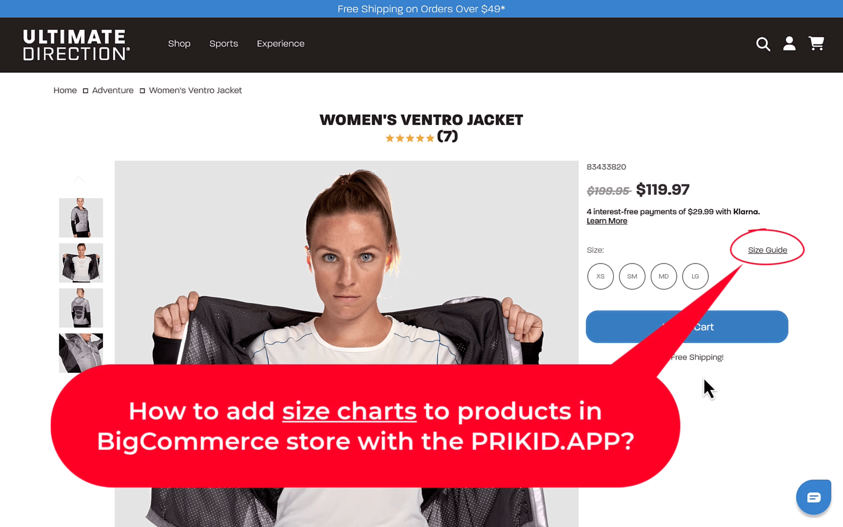 How to add size charts to products in BigCommerce store with the PRIKID.APP