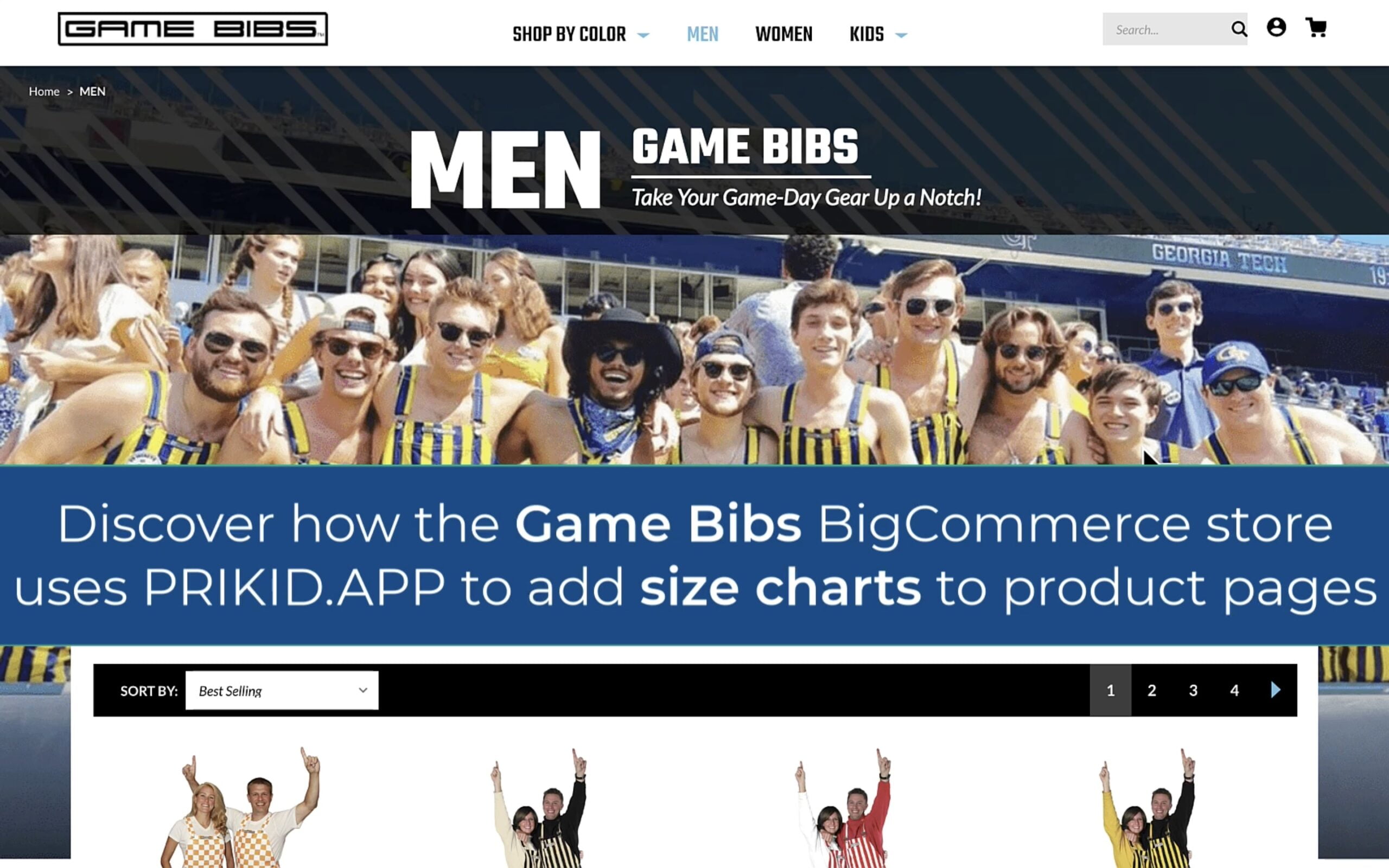 Enhancing BigCommerce Product Pages: PRIKID.APP Size Chart Integration Demo